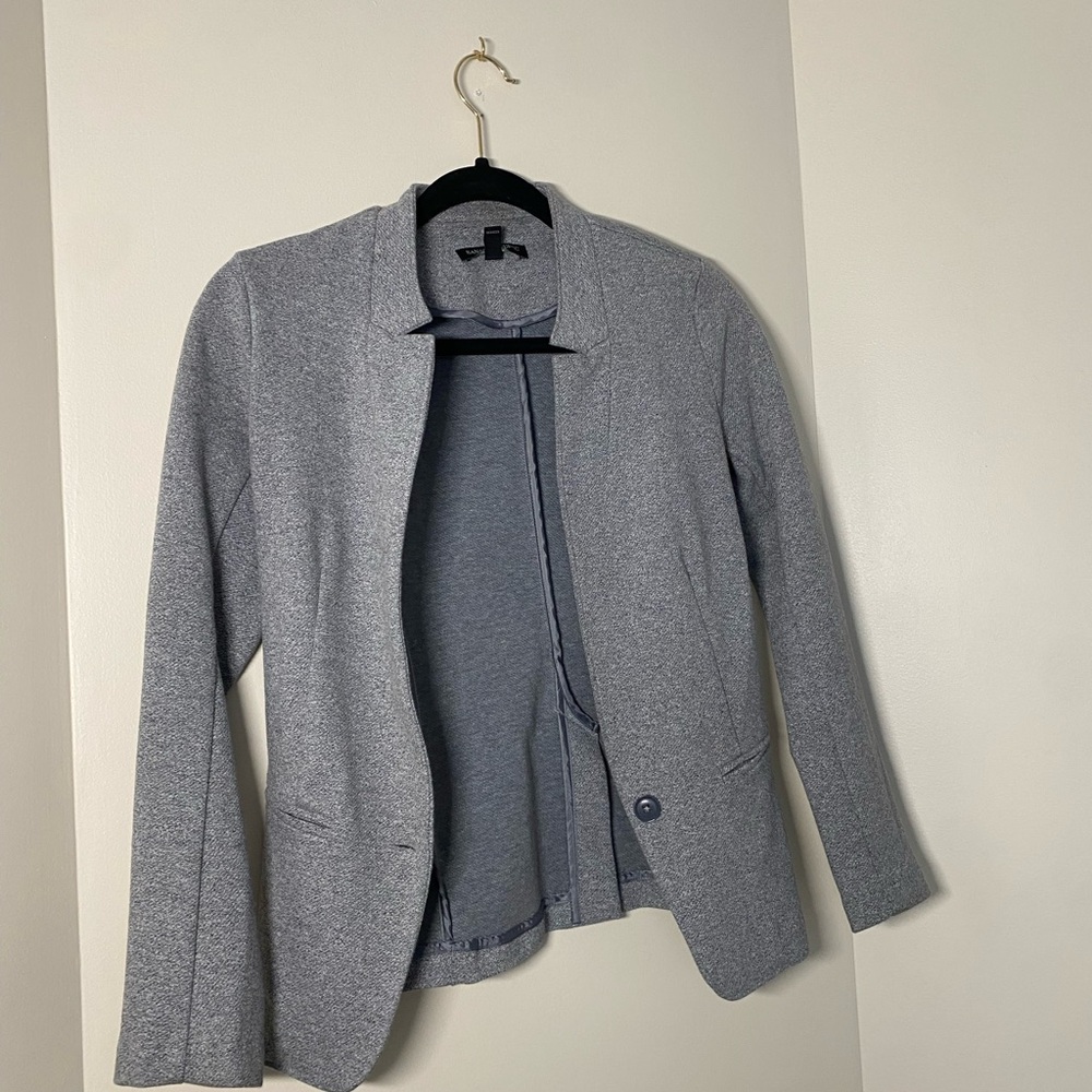 Banana Republic Gray Blazer Textured Suit Jacket